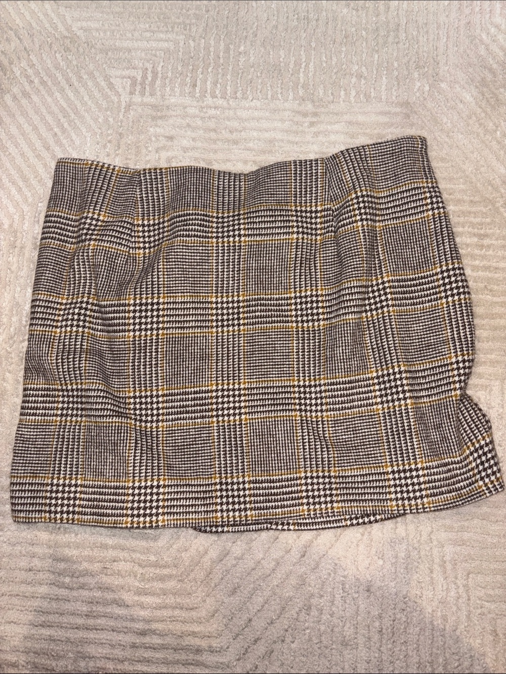 Plaid Mini Skirt with Yellow Accents